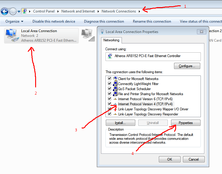 setting ip address sharing printer
