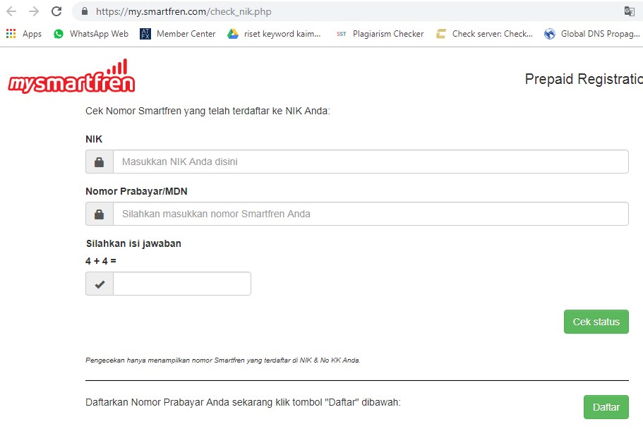cek registrasi kartu smartfren