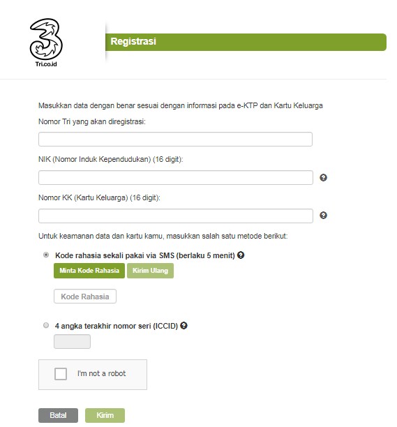 contoh registrasi kartu 3