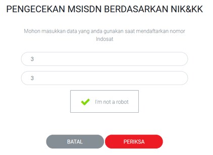 pengecekan registrasi kartu indosat
