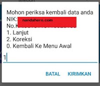 registrasi kartu 3 dial menu lanjut