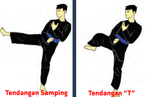 tendangan T dan tendangan samping